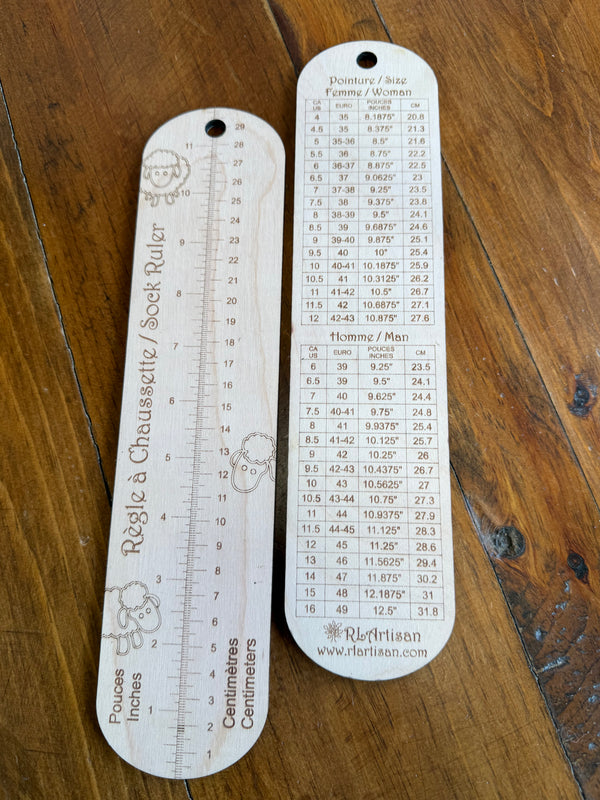 Règle pour chaussettes (bas)